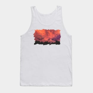 Pink Sunset above the trees Tank Top